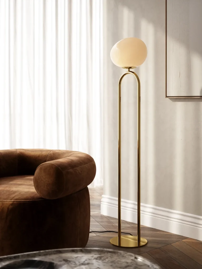 Lampa podłogowa Nordlux Shapes Mosiądz