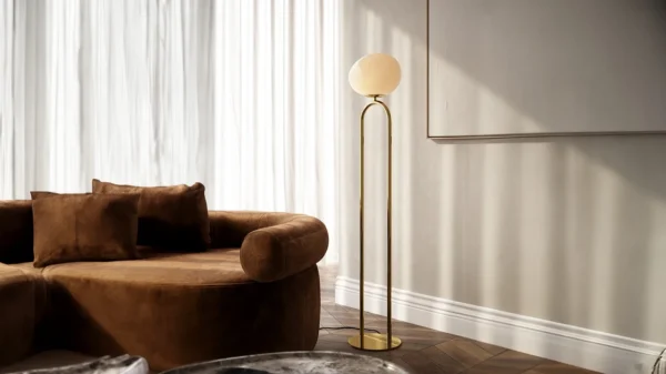 Lampa podłogowa Nordlux Shapes Mosiądz