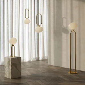 Lampa podłogowa Nordlux Shapes Mosiądz