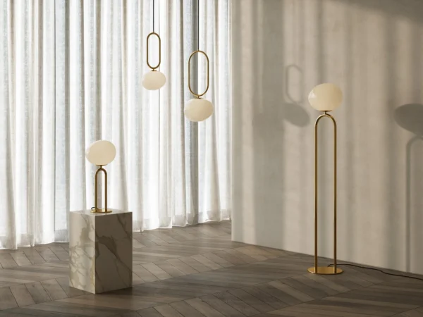 Lampa podłogowa Nordlux Shapes Mosiądz
